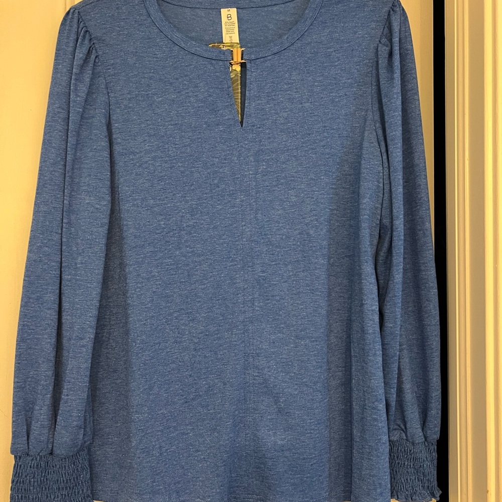 Chic Blue Long Sleeve Blouse